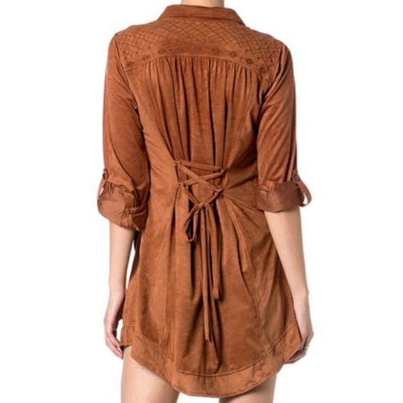 🆕️🌷BOHO GLAM!🌷FAUX SUEDE EMBROIDERY DRESS - Picture 2 of 8